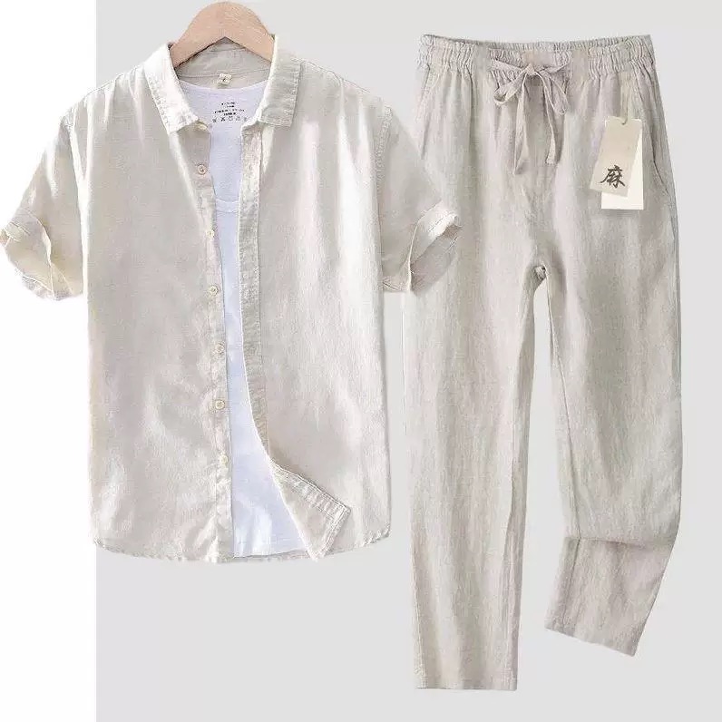 Linen Shirt Summer - Летний легкий повседневный комплект из льняной