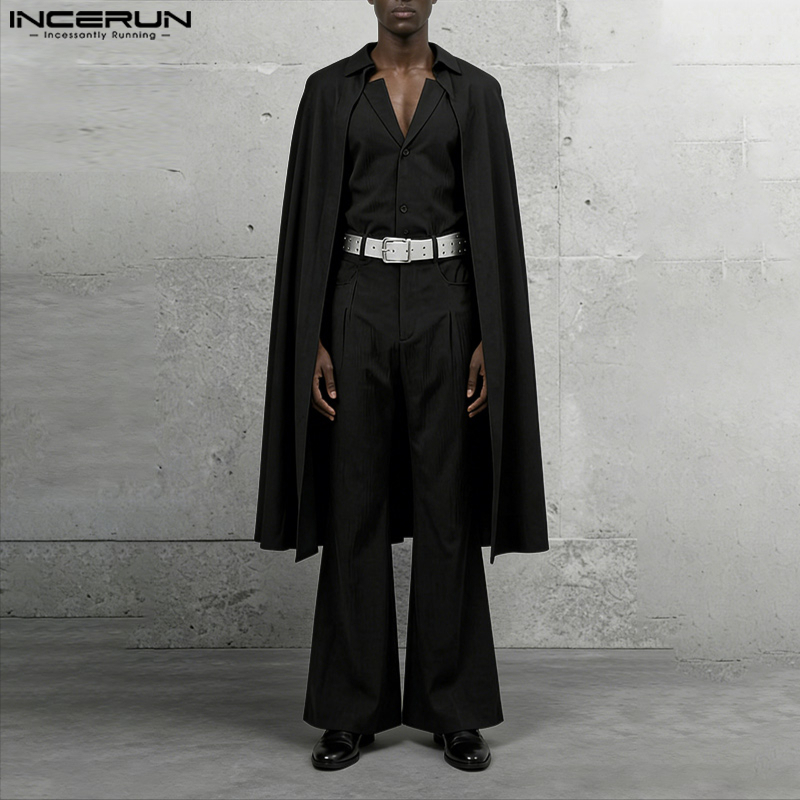 Men'S Fashion Color - Мужской комплект INCERUN: однотонный пиджак-накидка с