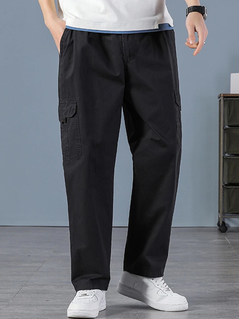 Cargo Jogger Pants - Мужские прямые черные джоггеры из 100%