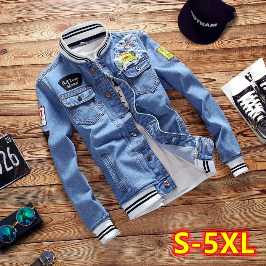 Mens Fashion Bomber Jacket - Новинка 2026, мужские джинсовые куртки, модные
