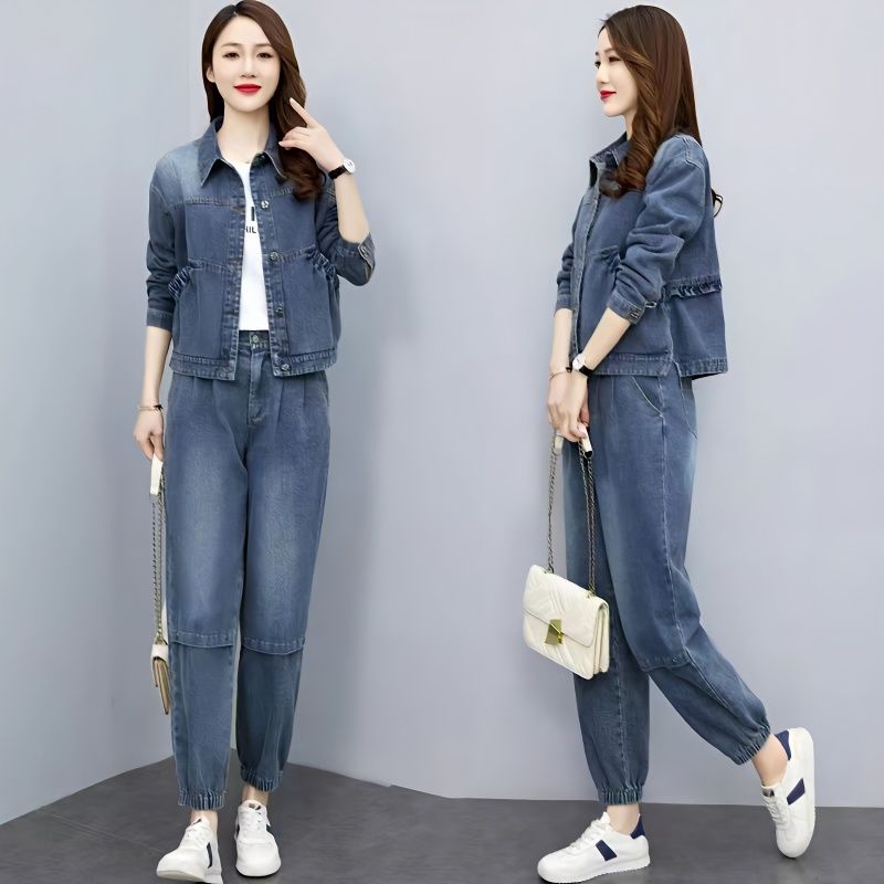 Denim Jacket Vintage - Женские джинсовые костюмы 2024, новинка весны