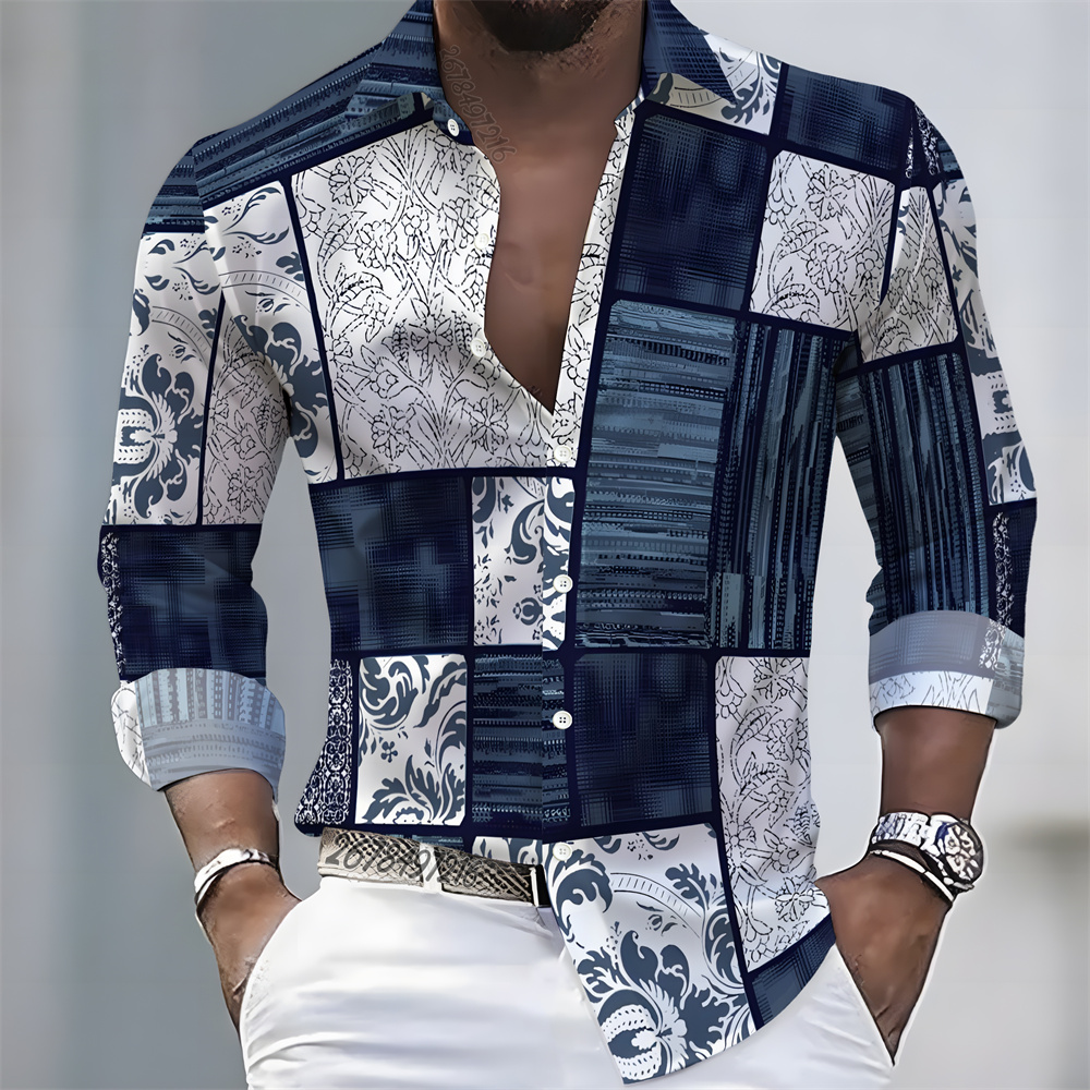 Men'S Fashion Color - Мужская рубашка с длинным рукавом в