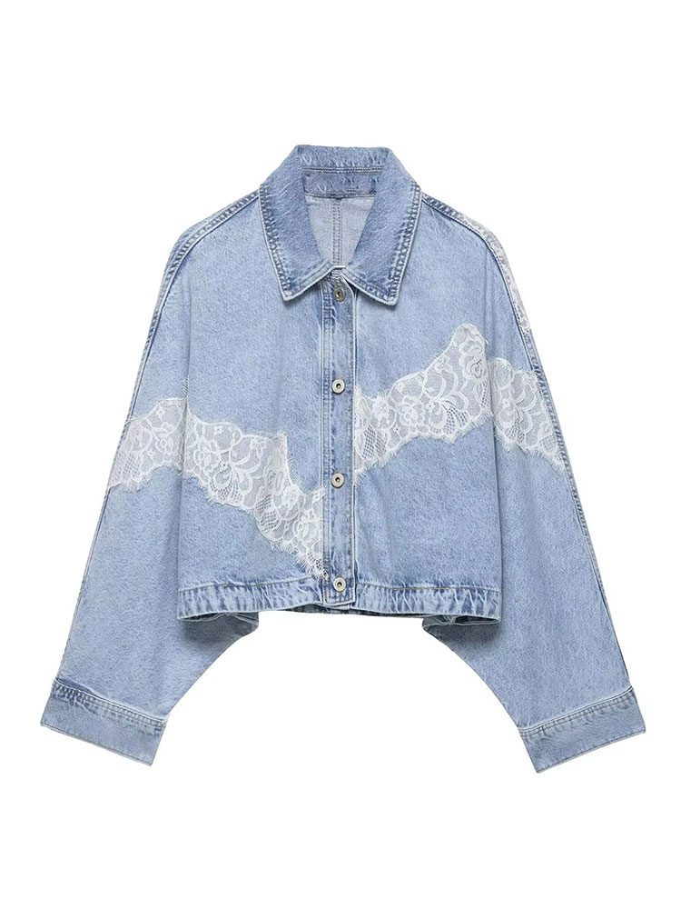 Denim Jacket Vintage - Элегантная женская джинсовая куртка HH синего