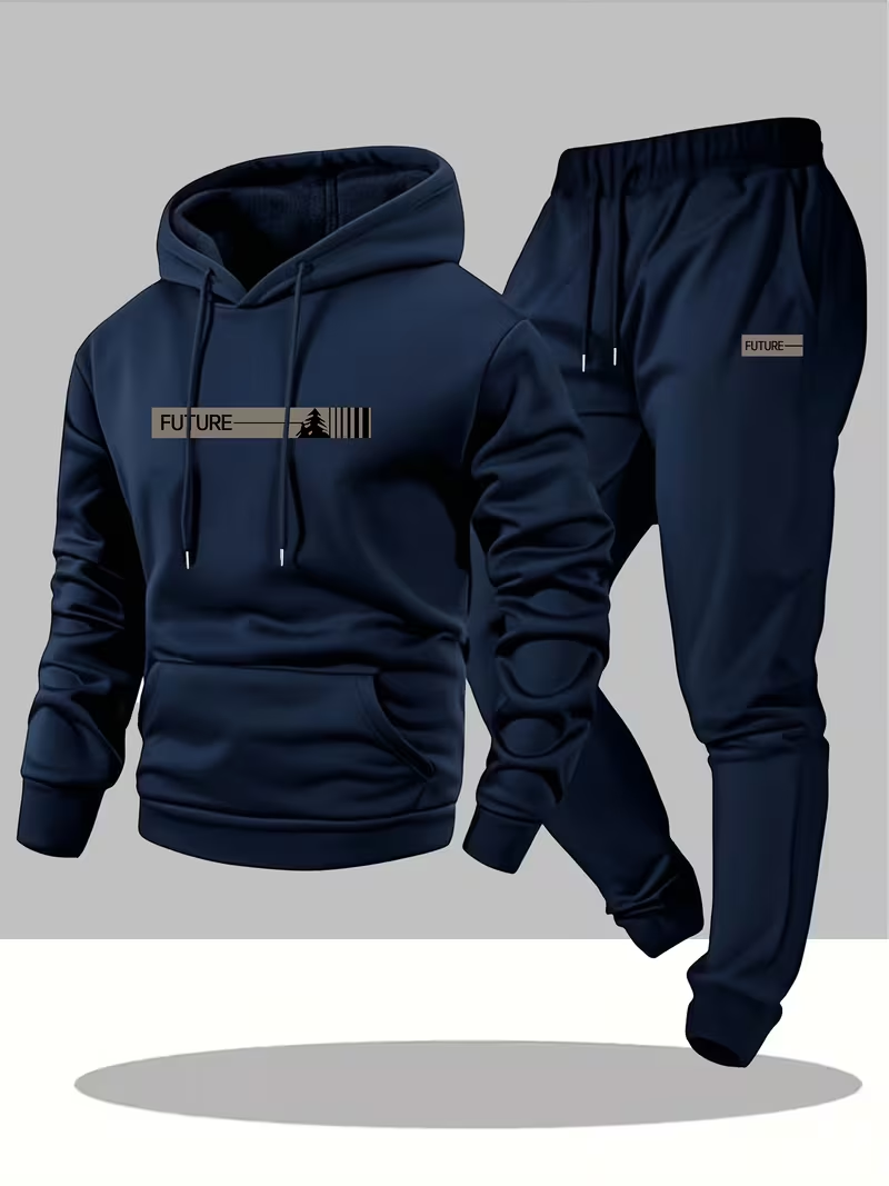 Men'S Winter Fashion - Мужской модный комплект с принтом: худи