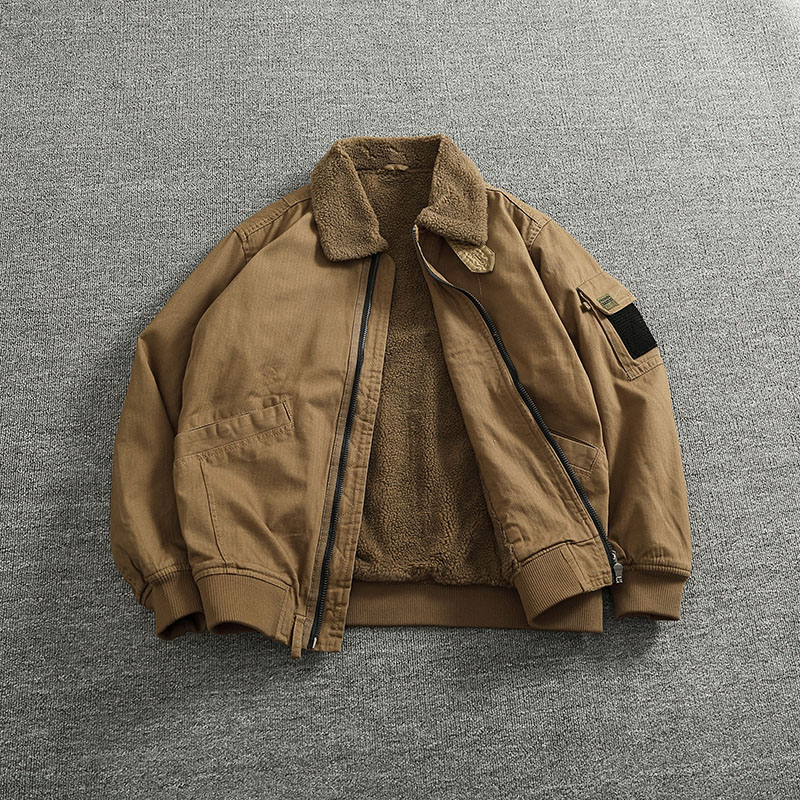Mens Fashion Bomber Jacket - Хлопковое пальто-карго, пальто из искусственного бархата