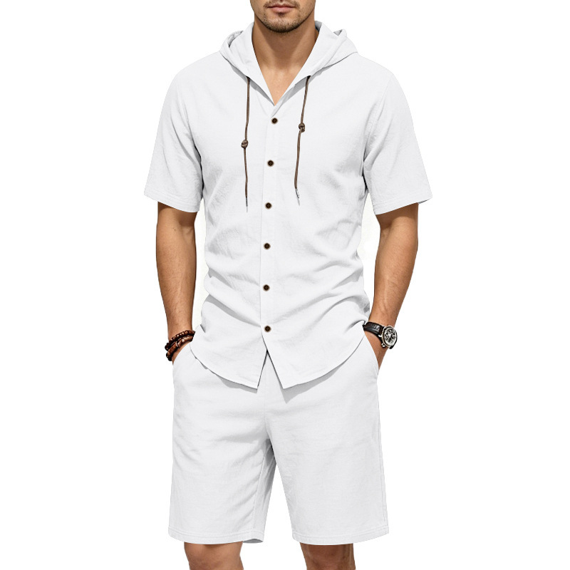 Linen Shirt Summer - Мужской летний льняной комплект из двух