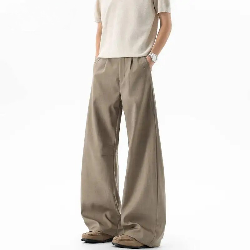 Men'S Fashion Khaki Pants - Мужские брюки-чинос цвета хаки, винтажные, плиссированные,