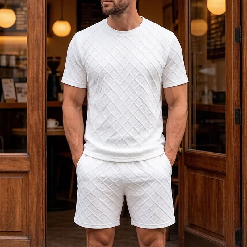 Men'S Fashion Color - Мужской модный повседневный летний комплект: футболка