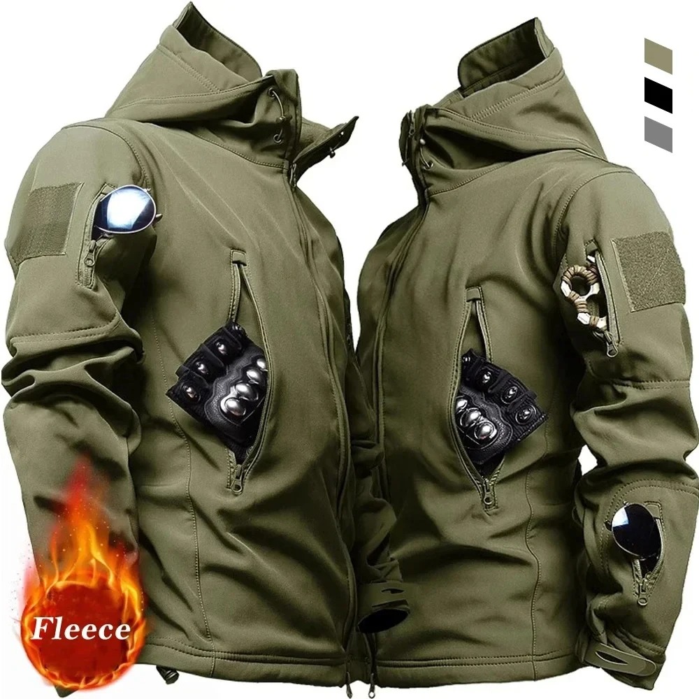 Mens Fashion Bomber Jacket - Мужская повседневная военная уличная куртка с