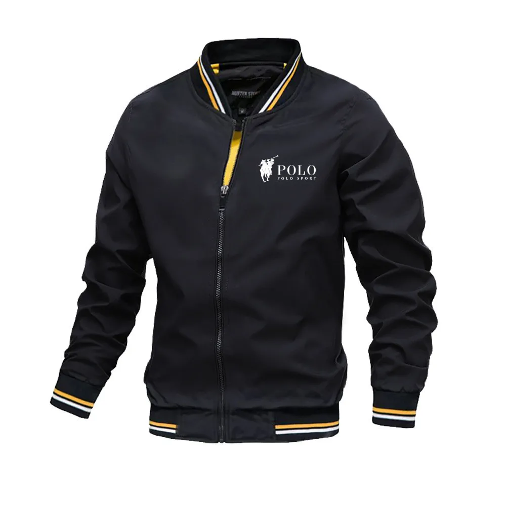 Mens Fashion Bomber Jacket - Мужская куртка-бомбер 2026 Весна-Лето, черная, повседневная,
