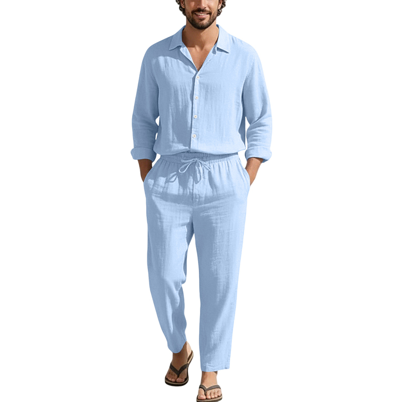 Men'S Fashion Color - Льняные повседневные комплекты для весны и
