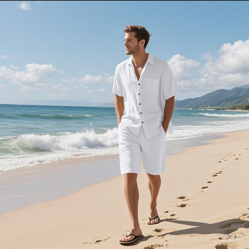 Мужской комплект из льняной см – обзор и цена Linen Shirt Summer