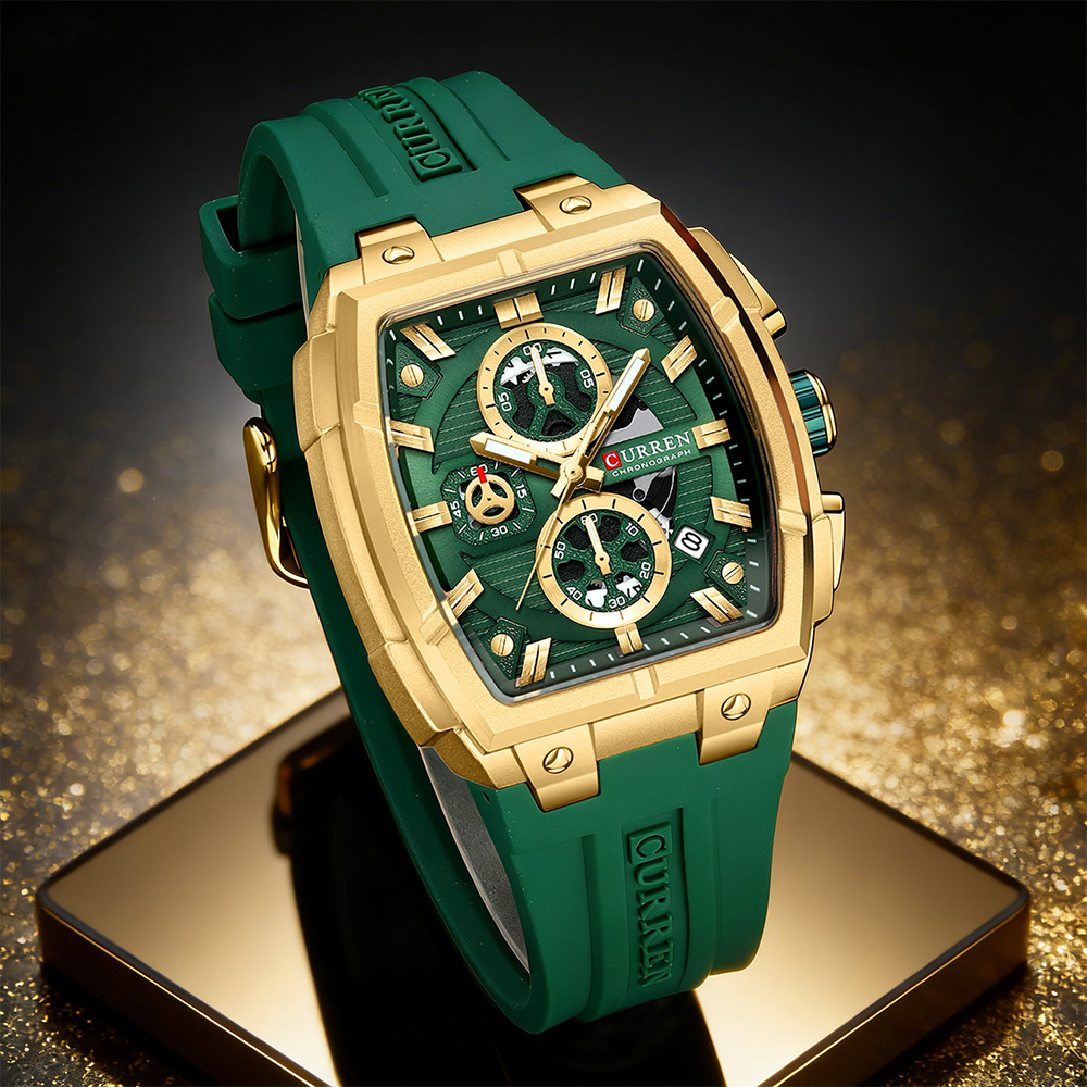 Роскошные винтажные часы CURRE – обзор и цена Mens Fashion Watch