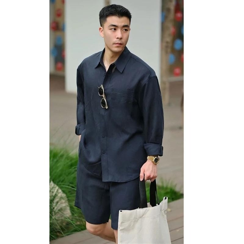 Летний повседневный комплект:  – обзор и цена Linen Shirt Summer