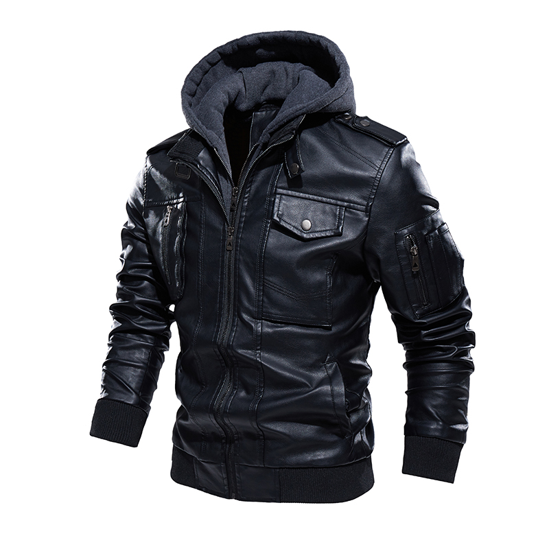 Мотоциклетная кожаная куртка,  – обзор и цена Mens Fashion Bomber Jacket