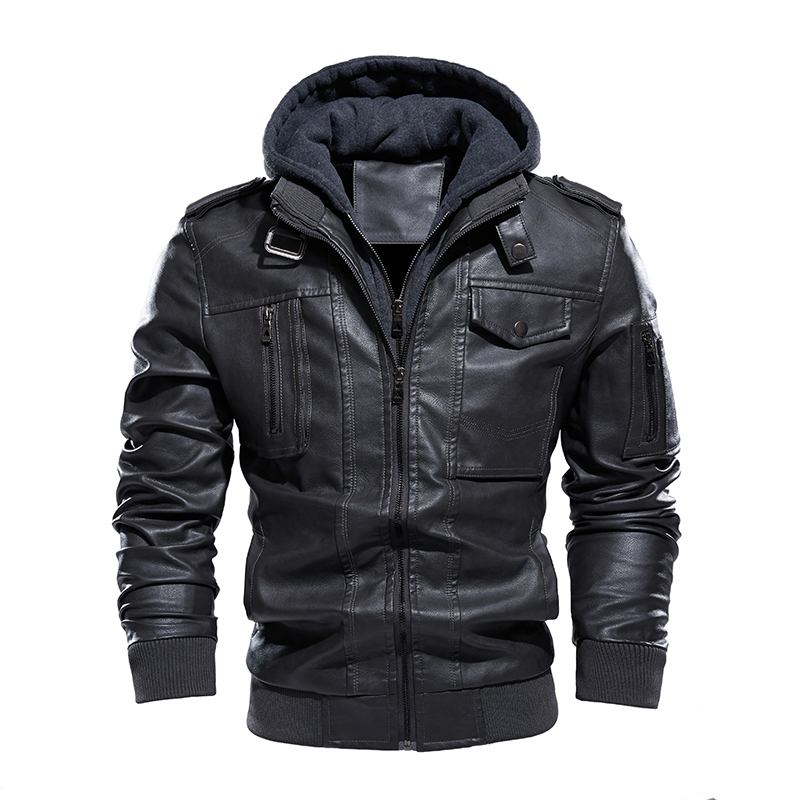 Мотоциклетная кожаная куртка,  – обзор и цена Mens Fashion Bomber Jacket