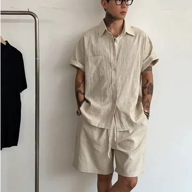 Мужской льняной хлопковый комп – обзор и цена Linen Shirt Summer