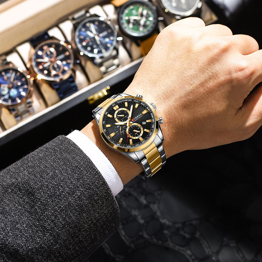 CURREN повседневные кварцевые  – обзор и цена Mens Fashion Watch