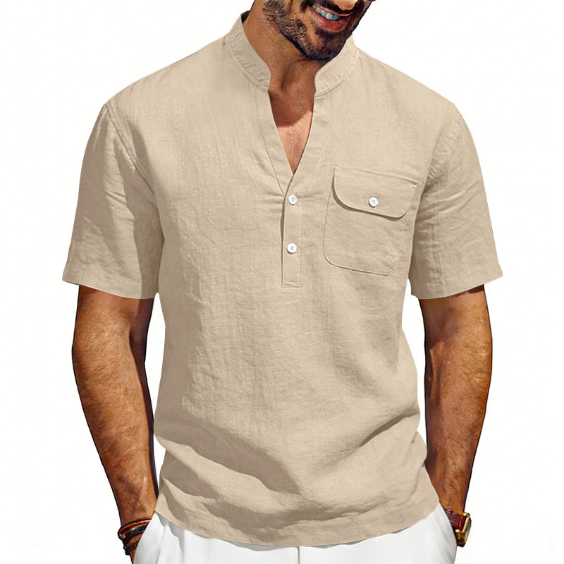 Летняя мужская рубашка-хенли и – обзор и цена Linen Shirt Summer
