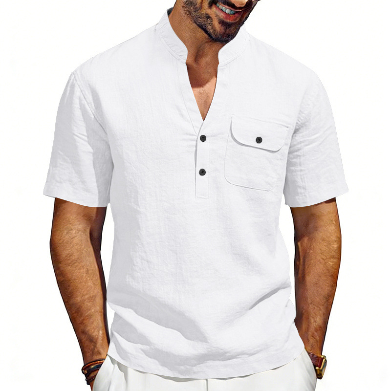 Летняя мужская рубашка-хенли и – обзор и цена Linen Shirt Summer