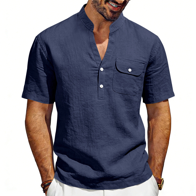 Летняя мужская рубашка-хенли и – обзор и цена Linen Shirt Summer
