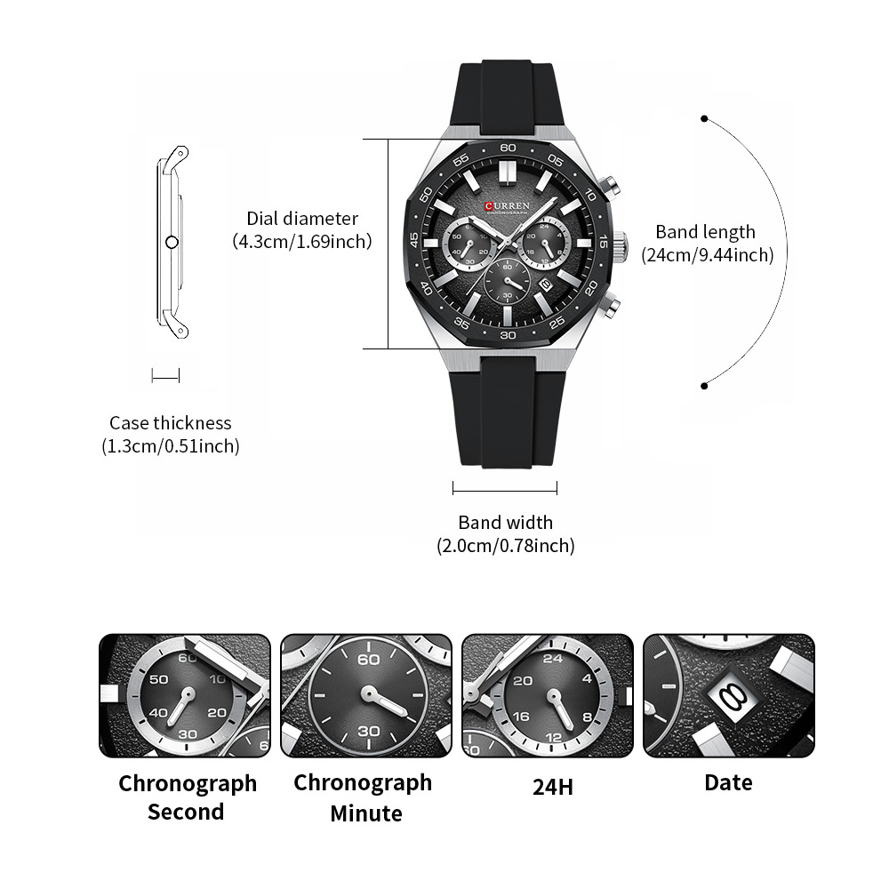 Мужские спортивные часы CURREN – обзор и цена Mens Fashion Watch