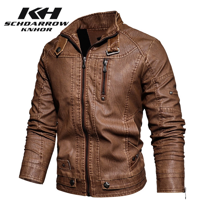 Мужская кожаная куртка, осенне – обзор и цена Mens Fashion Bomber Jacket