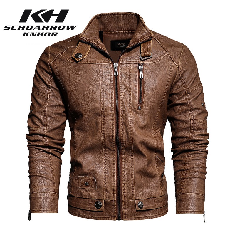 Мужская кожаная куртка, осенне – обзор и цена Mens Fashion Bomber Jacket