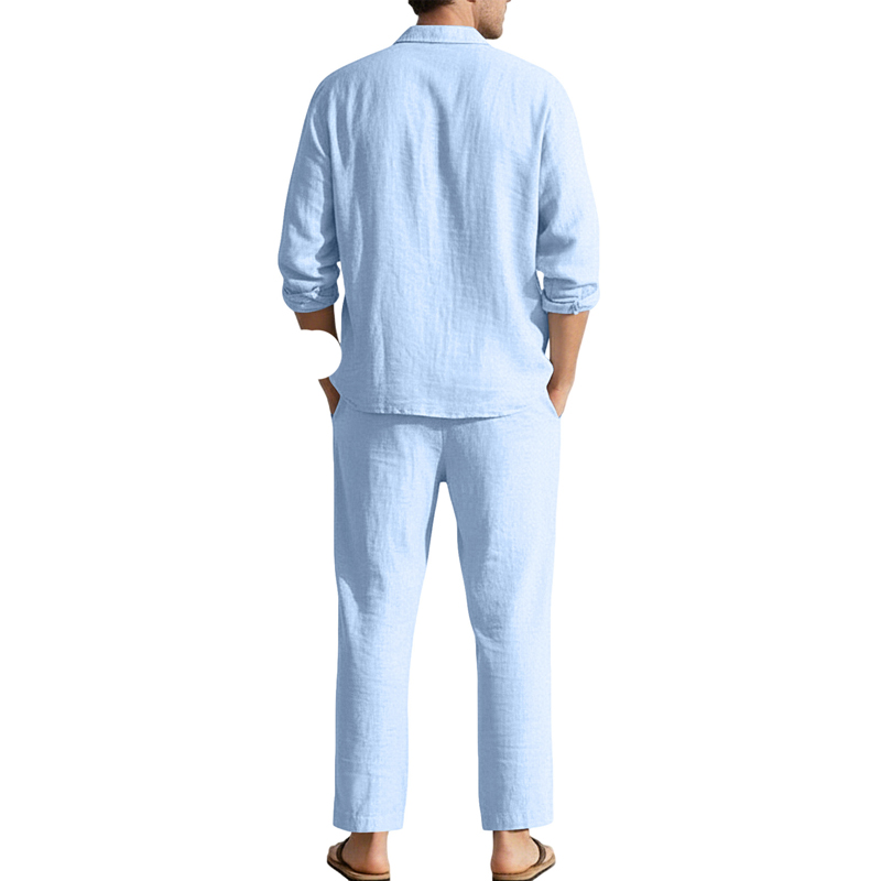 Льняные повседневные комплекты – обзор и цена Men'S Fashion Color
